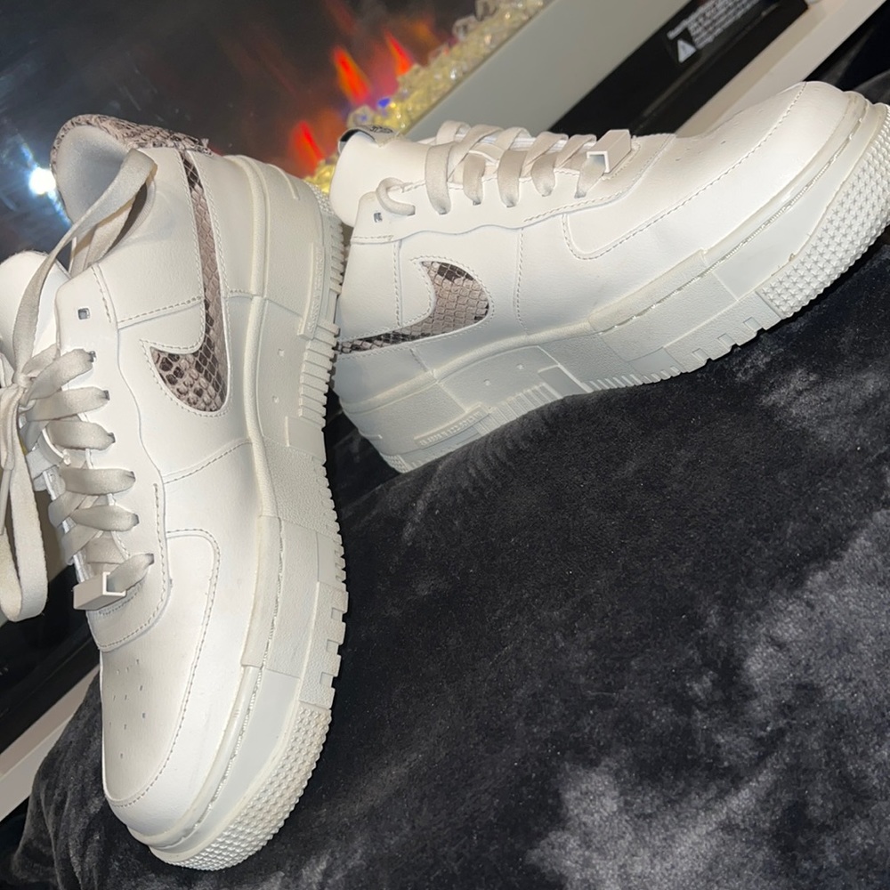 Nike snakeskin AirForce Ones (9 US Woman)